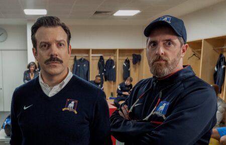 Jason Sudeikis and Brendan Hunt in Ted Lasso