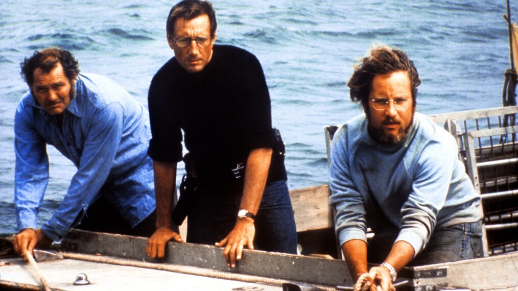 Jaws'ta Robert Shaw, Roy Scheider ve Richard Dreyfuss
