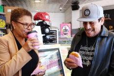 Karen Bass and Danny Trejo grab coffee and donuts in Los Angeles in 2019