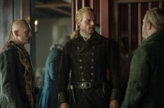 John Bell, Sam Heughan, and Mark Lewis Jones in 'Outlander' Season 7