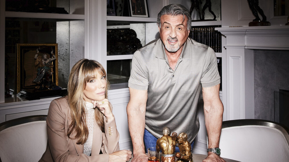 Jennifer Flavin and Sylvester Stallone at home in LA, CA, in 'The Family Stallone'