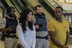 That Vaughans as Mike, Stephanie Beatriz as Quiet, Mike Mitchell as Stu, Anthony Mackie as John Doe in 'Twisted Metal'