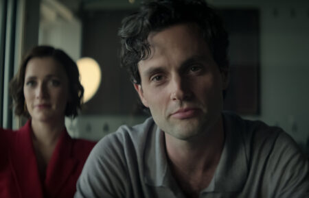 Charlotte Ritchie and Penn Badgley in the 'You' Season 4 finale