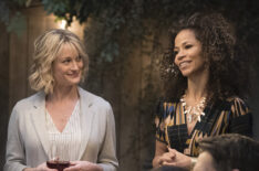 Teri Polo as Stef and Sherri Saum as Lena The Fosters in The Fosters
