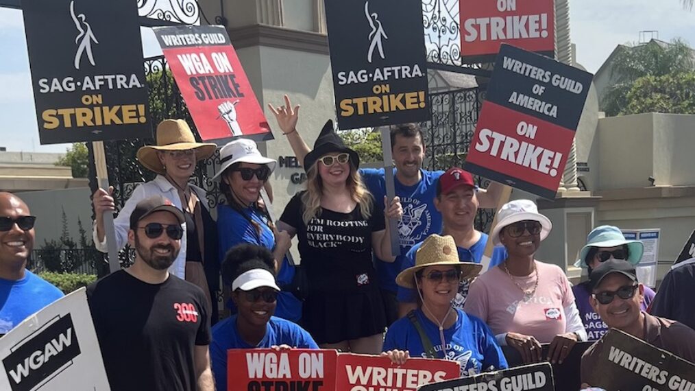 Kirsten Vangsness and Aisha Tyler at the Actors and Writers Strike