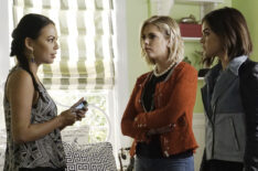 Janel Parrish, Ashley Benson, and Lucy Hale on 'Pretty Little Liars'