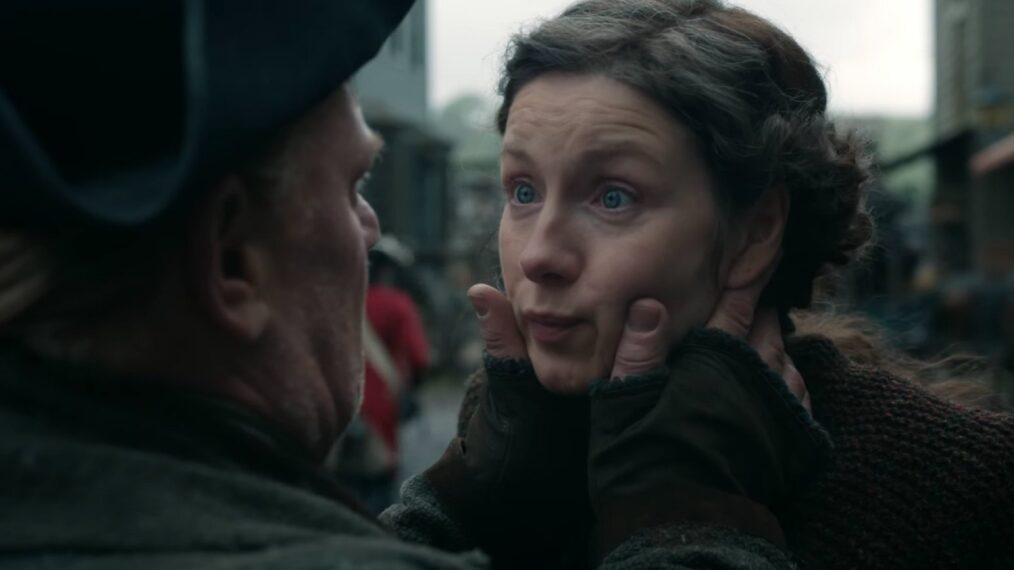 Caitriona Balfe and Mark Lewis Jones in 'Outlander' Season 7