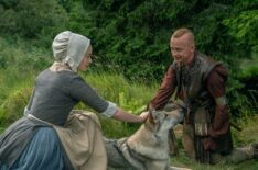 Izzy Meikle-Small and John Bell in 'Outlander' Season 7