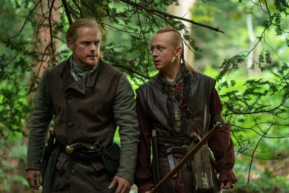 Sam Heughan and John Bell in 'Outlander' Season 7