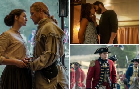 Caitriona Balfe, Sam Heughan, Sophie Skelton, Richard Rankin, and Charles Vandervaart in 'Outlander' Season 7, Episode 7