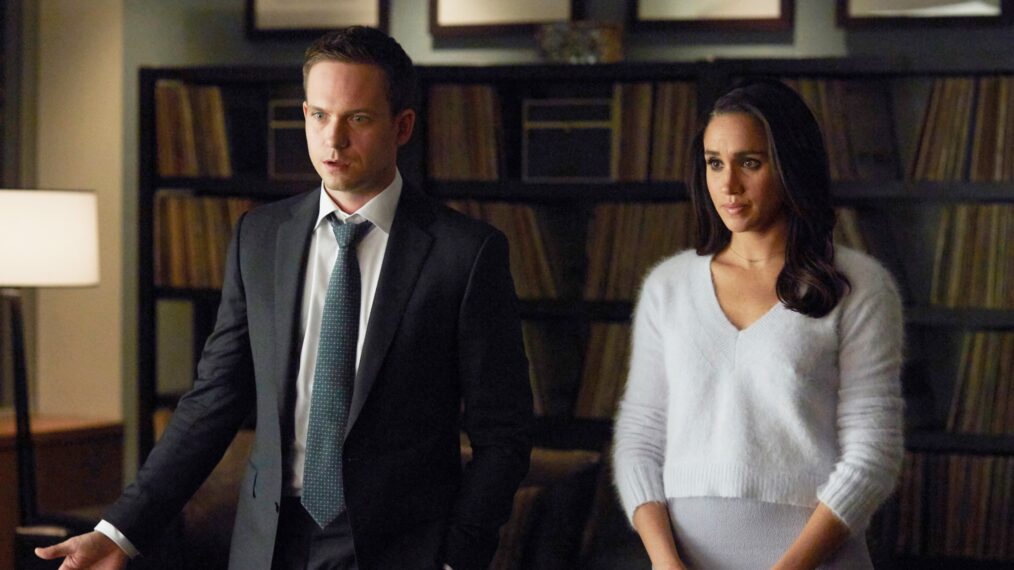 Patrick J. Adams and Meghan Markle in Suits