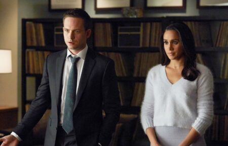 Patrick J. Adams and Meghan Markle in Suits