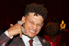 Patrick Mahomes poses during the Kansas City Chiefs Super Bowl LVII Ring Ceremony