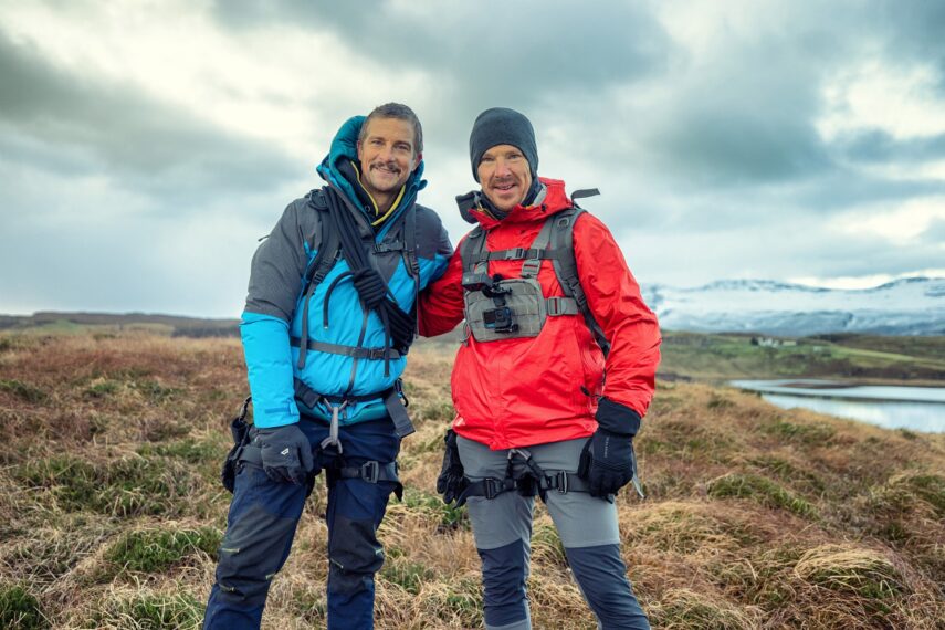 Bear Grylls and Benedict Cumberbatch in 'Running Wild with Bear Grylls: The Challenge'