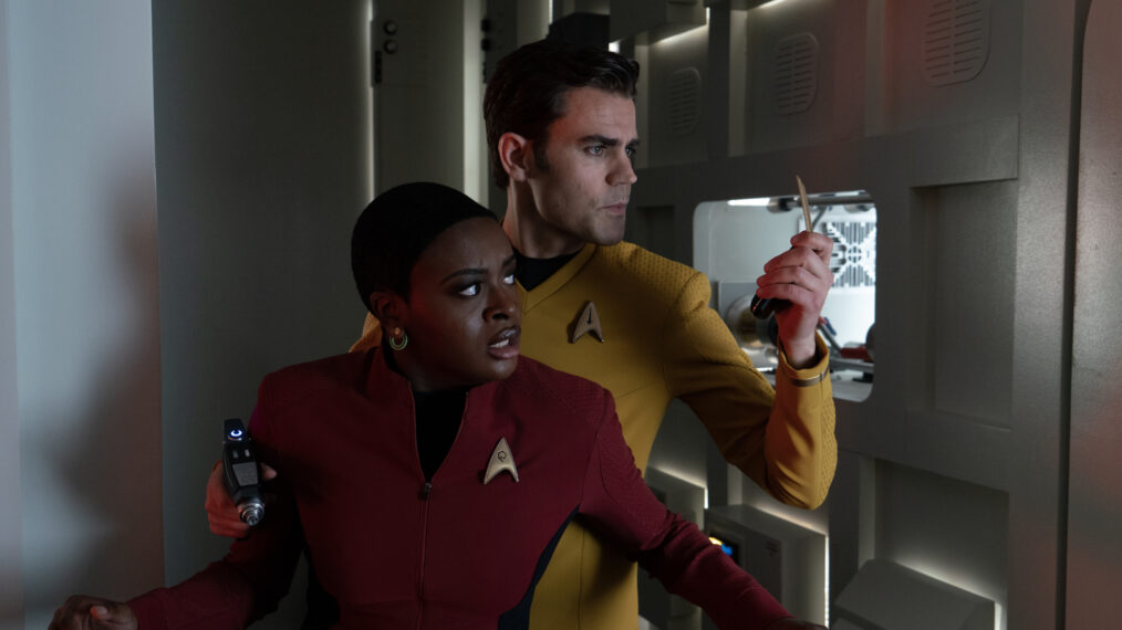 Celia Rose Gooding and Paul Wesley in 'Star Trek: Strange New Worlds' - Season 2, Episode 6