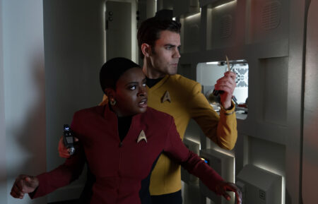 Celia Rose Gooding and Paul Wesley in 'Star Trek: Strange New Worlds' - Season 2, Episode 6