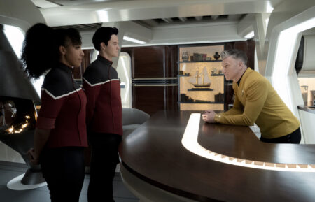 Tawny Newsome, Jack Quaid, and Anson Mount in 'Star Trek: Strange New Worlds'