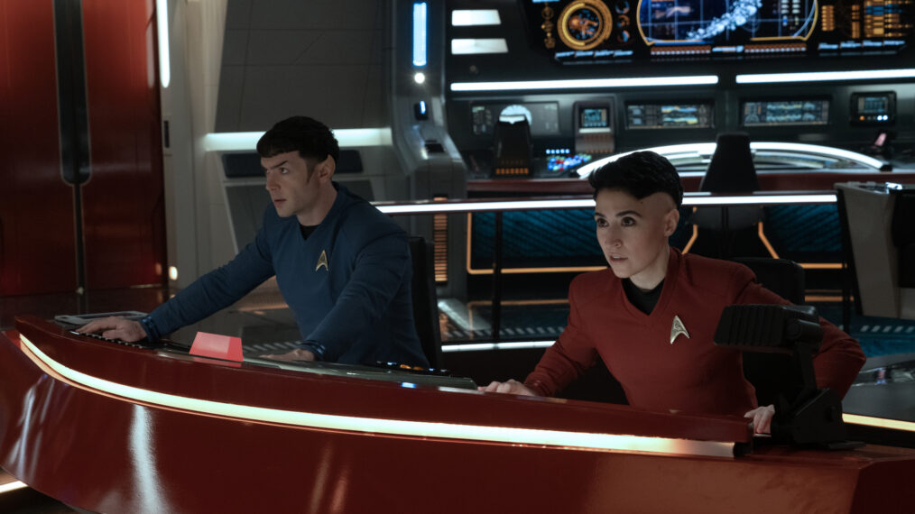 Ethan Peck and Melissa Navia in 'Star Trek: Strange New Worlds' Season 2 Episode 4, 'Among the Lotus Eaters'