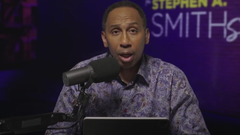 Stephen A. Smith hosts his podcast