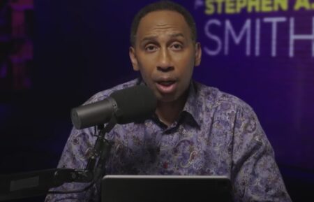 Stephen A. Smith hosts his podcast