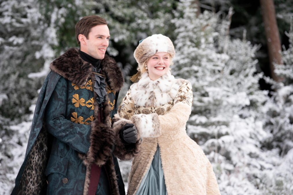 Nicholas Hoult and Elle Fanning in 'The Great'