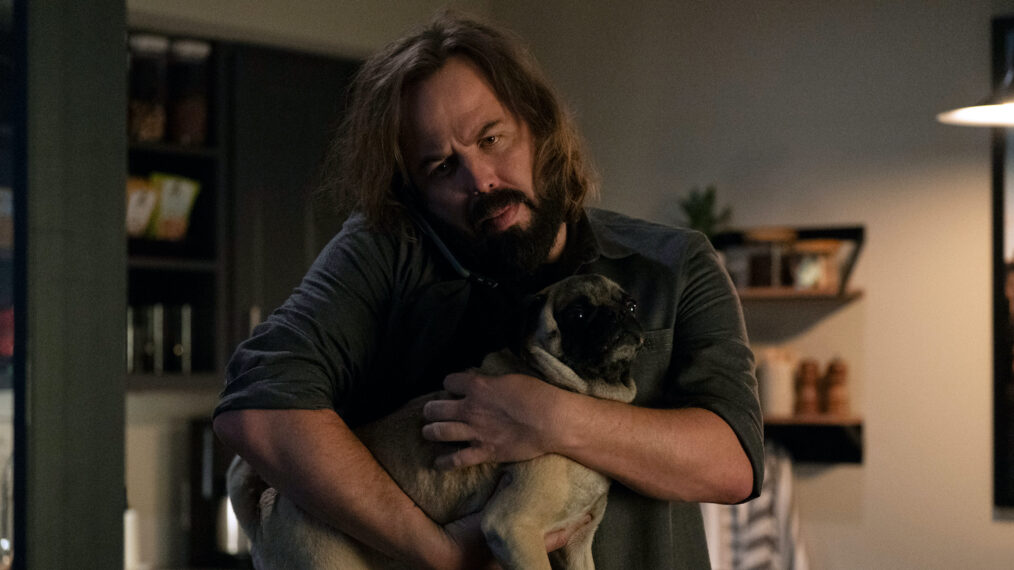 Angus Sampson as Dennis 'Cisco' Wojciechowski with pug in 'The Lincoln Lawyer'