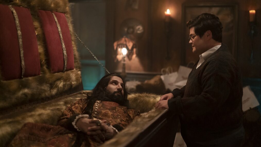 Kayvan Novak and Harvey Guillen in 'What We Do in the Shadows' Season 5