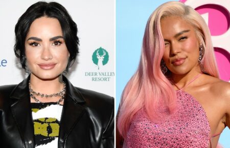 Demi Lovato and Karol G for the 2023 MTV VMAs