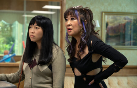 Nora Lum, a.k.a. Awkwafina, and Sandra Oh in Quiz Lady