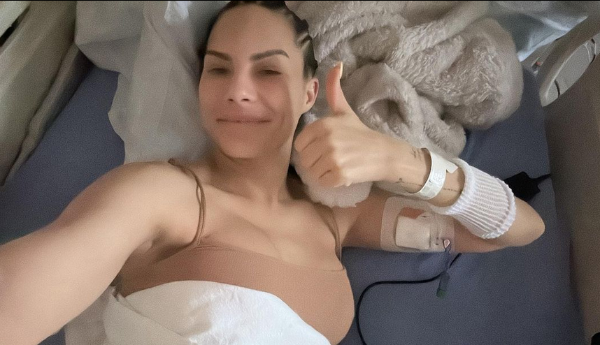 Amanza Smith Instagram post from hospital