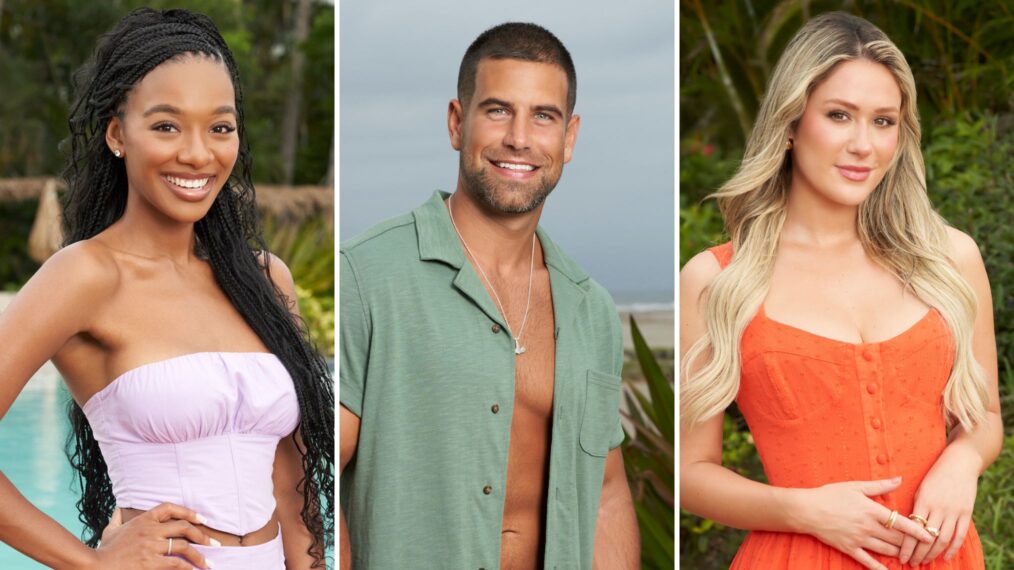 Eliza Isichei, Blake Moynes, and Rachel Recchia in 'Bachelor in Paradise'