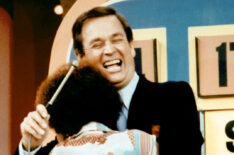 Bob Barker hugging a contestant in the 1970s on 'The Price Is Right'