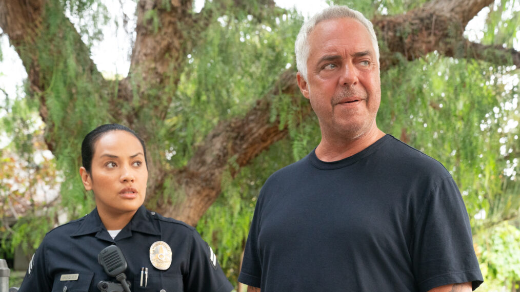 Denise G. Sanchez and Titus Welliver in 'Bosch: Legacy'