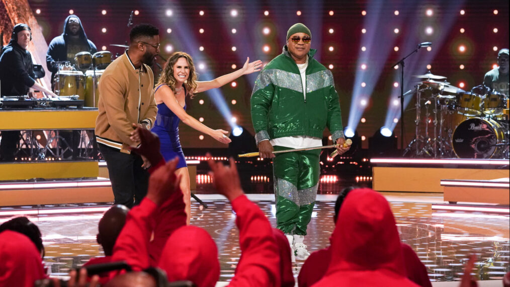 Nate Burleson, Keltie Knight, and LL Cool J in CBS's 'Superfan'
