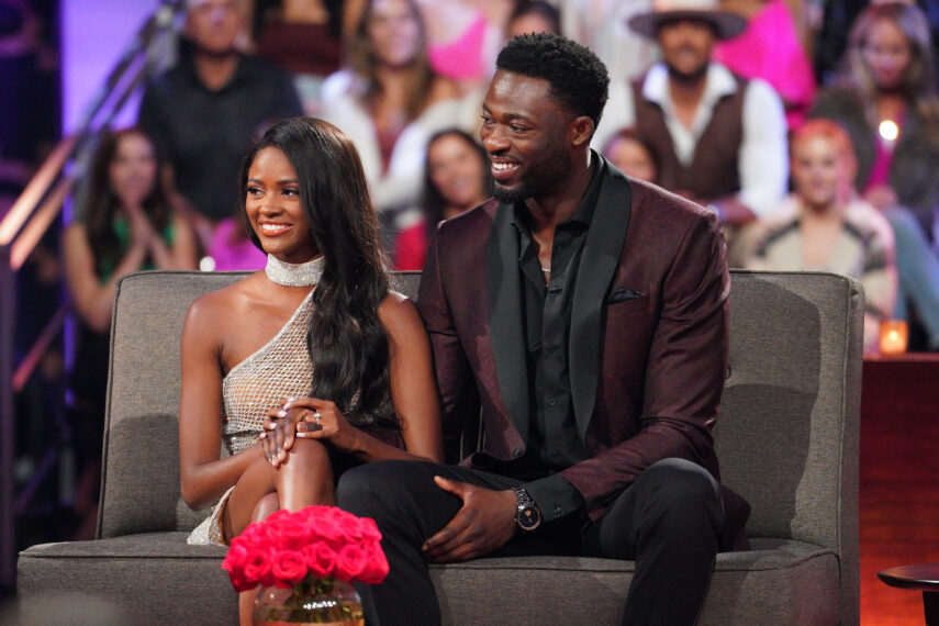 Charity Lawson and Dotun Olubeko in 'The Bachelorette' Season 20 finale