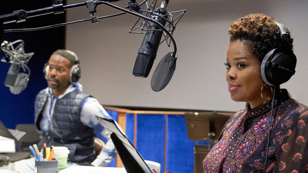 Keith D. Robinson and Malinda Williams Recording 'Crimson Hearts Collide' Podcast