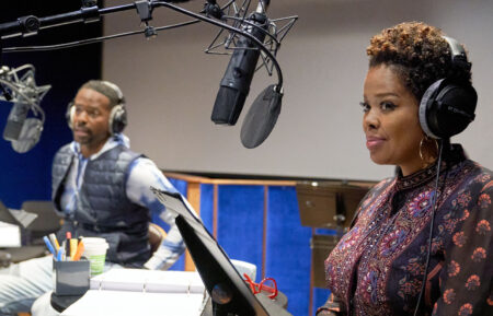 Keith D. Robinson and Malinda Williams Recording 'Crimson Hearts Collide' Podcast