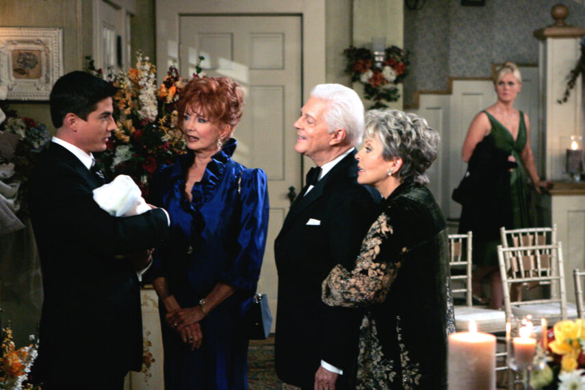 Bryan Dattilo, Suzanne Rogers, Bill Hayes, Susan Hayes und Alison Sweeney in „Tage unseres Lebens“