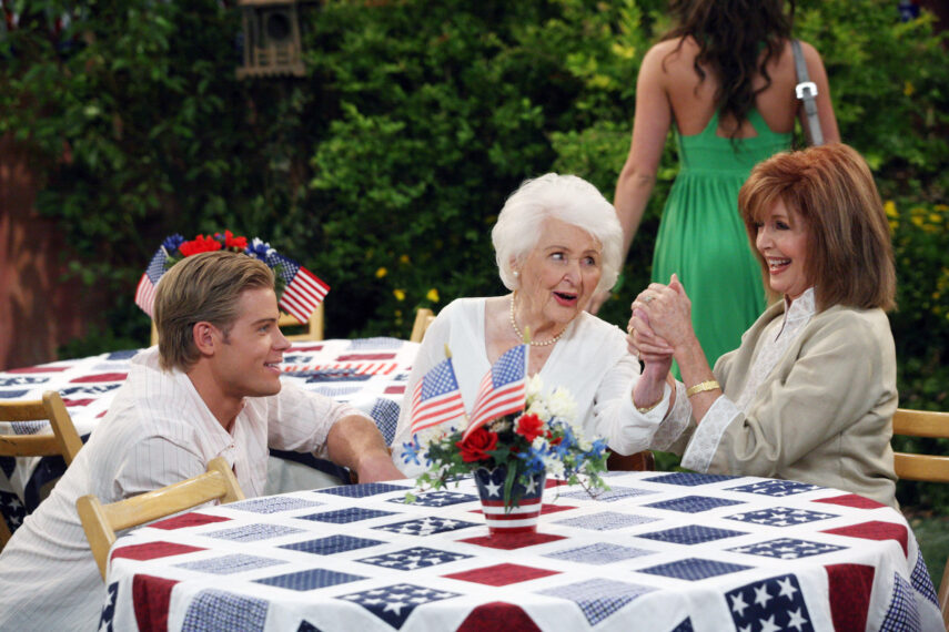 Trevor Donovan, Frances Reid und Suzanne Rogers in „Tage unseres Lebens“