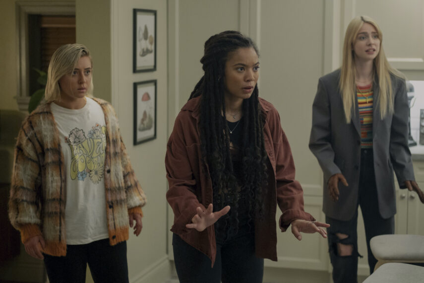 Lizze Broadway, Jaz Sinclair, and Maddie Phillips in 'Gen V'