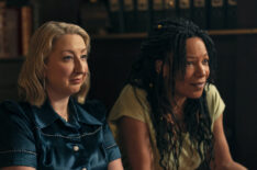 Maggie Service and Nina Sosanya in 'Good Omens'