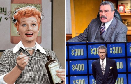 Lucille Ball in 'I Love Lucy,' Tom Selleck in 'Blue Bloods,' and Alex Trebek on 'Jeopardy'