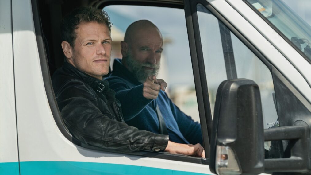 Sam Heughan an Graham McTavish in 'Men in Kilts' Season 2 Premiere