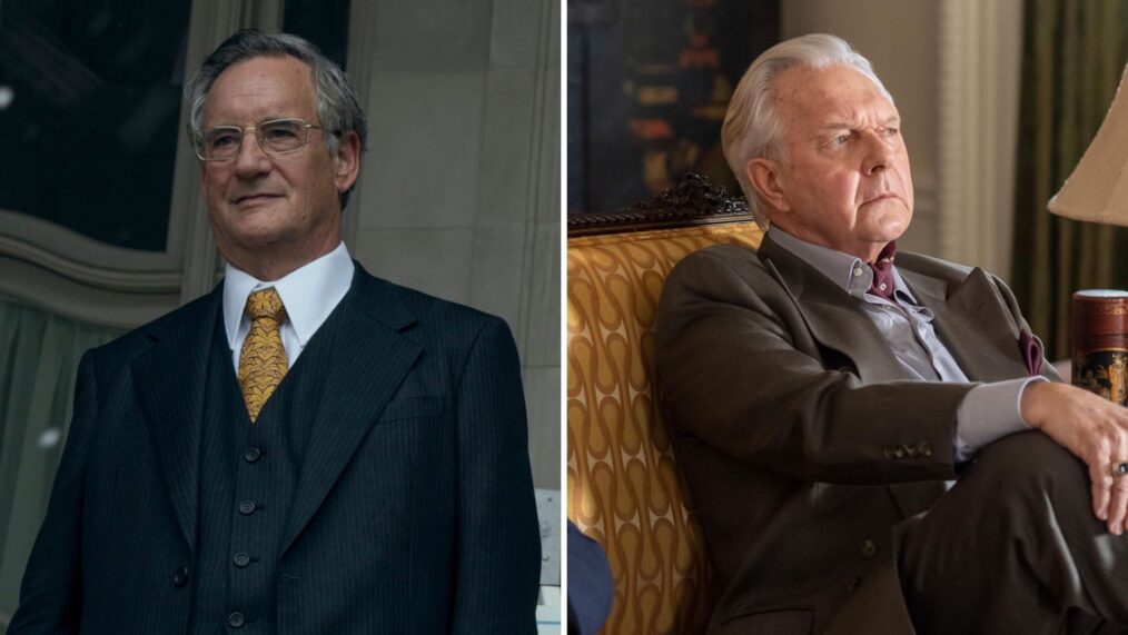 John Rothman as Mortimer Sackler in 'Painkiller'; Walter Bobbie as Mortimer Sackler in 'Dopesick'