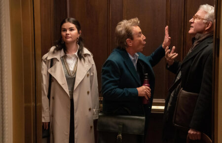 Selena Gomez, Martin Short, and Steve Martin in 'Only Murders In the Building' Season 3 Episode 1