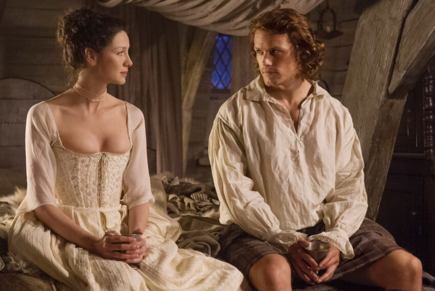 Caitríona Balfe and Sam Heughan in 'Outlander' Season 1 Episode 7, 'The Wedding'
