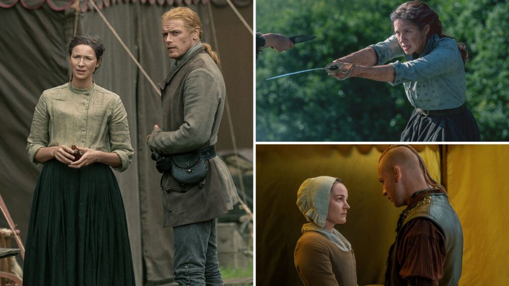 Caitriona Balfe, Sam Heughan, John Bell, and Izzy Meikle-Small in 'Outlander' Season 7