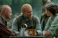 John Bell, Sam Heughan and Caitriona Balfe in 'Outlander' Season 7