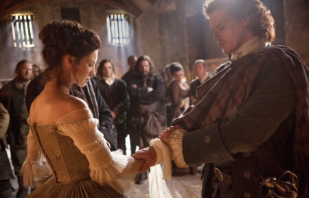 Caitríona Balfe and Sam Heughan in 'Outlander' Season 1 Episode 7, 'The Wedding'