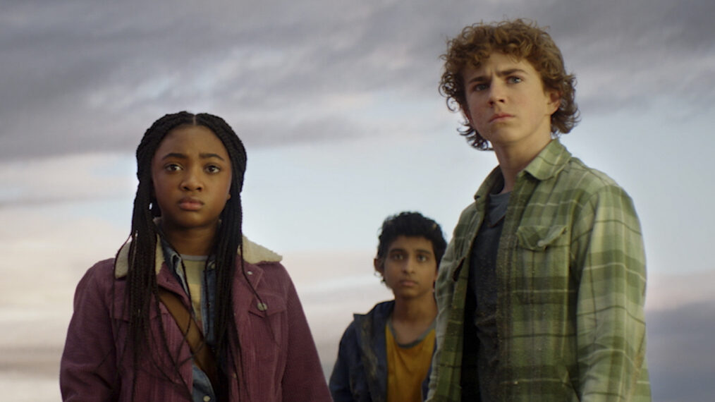 Walker Scobell, Leah Sava Jeffries, and Aryan Simhadri in 'Percy Jackson and the Olympians'